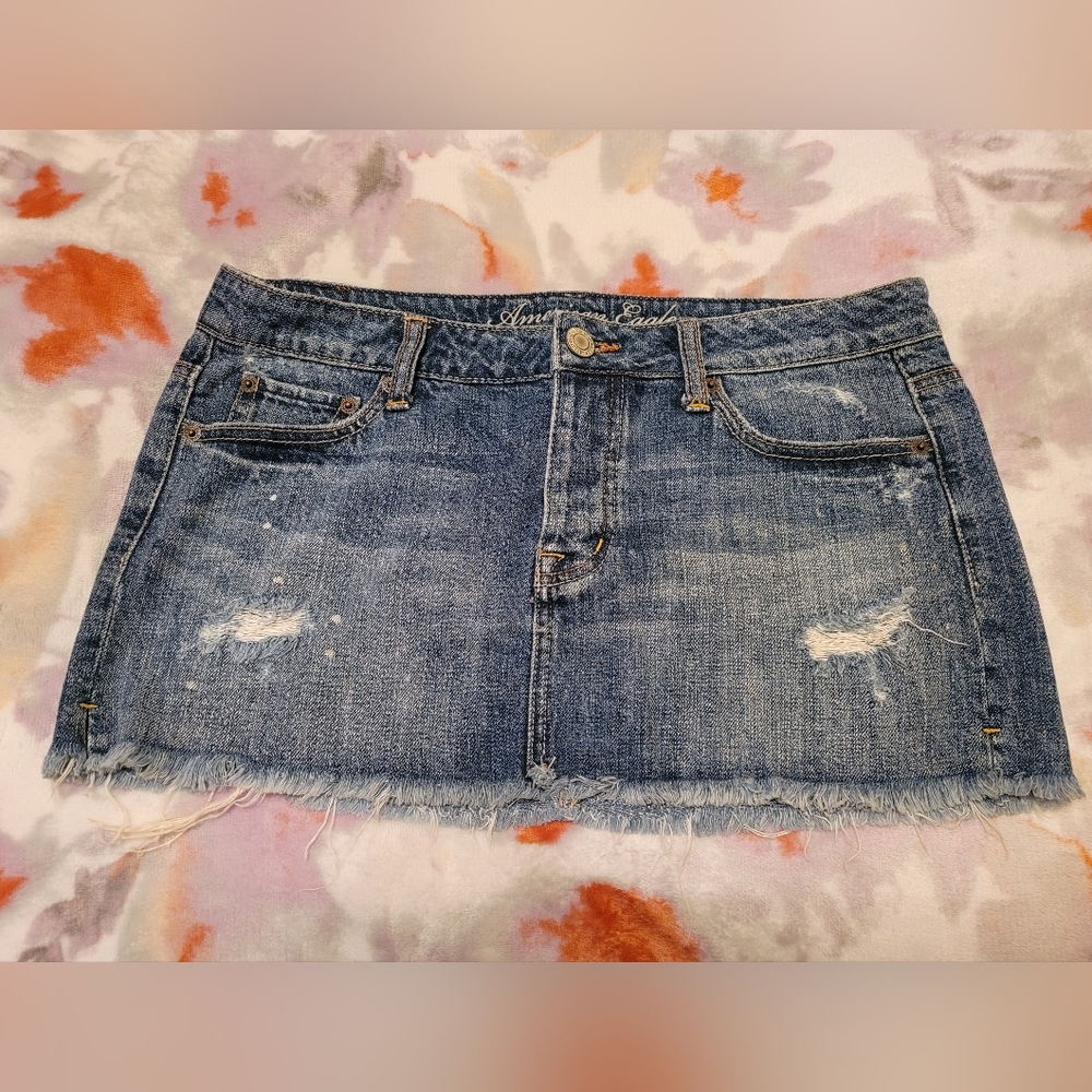 American Eagle Blue Denim Skirt Sz 4
